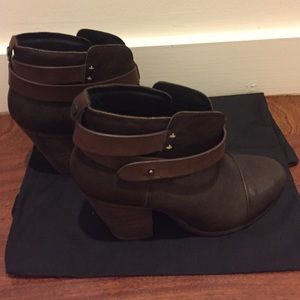 rag & bone brown leather harrow ankle booties