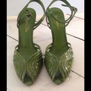 Sexy Enzo Angiolini Green Patent Leather Heels 8m