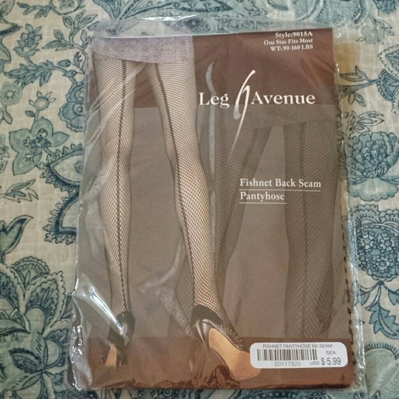 Black Fishnet Back Seam Pantyhose