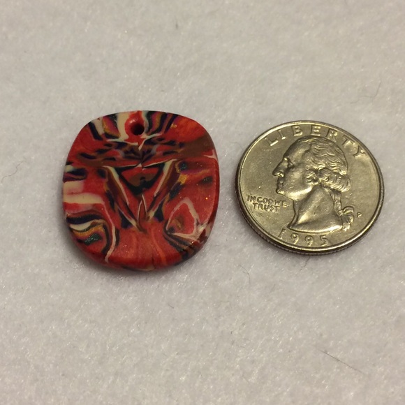 OOAK Handmade Geisha Red Pendant - Picture 1 of 2