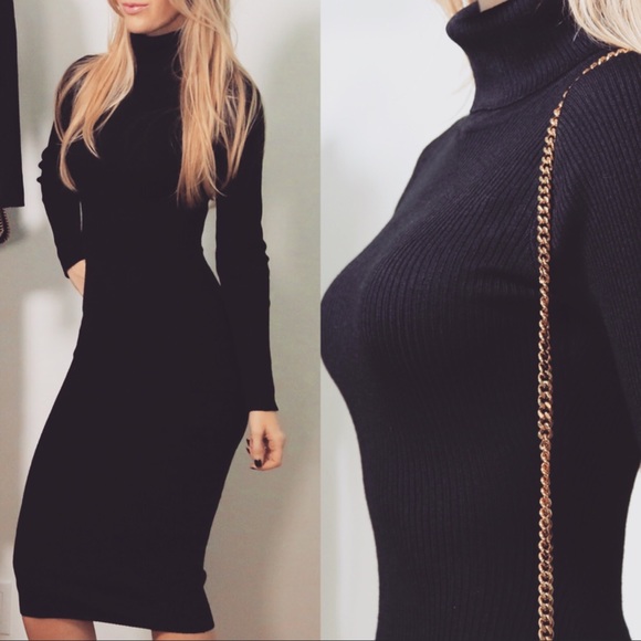 Black Turtleneck Sweater Dress *LAST 1! - Picture 4 of 4