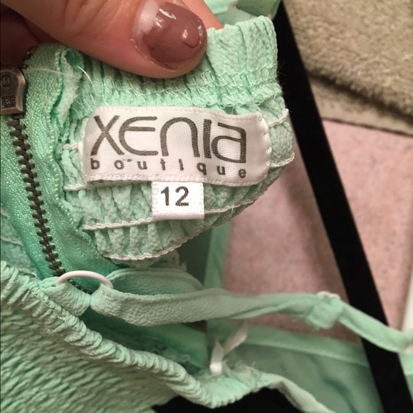 SOLD Green Xenia dress. With embellished top. - Picture 2 of 3