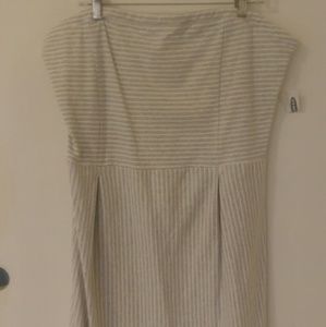 Gray and white tube top dress