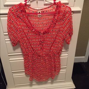 Chiffon elephant print blouse