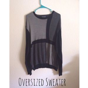 80s geometric block oversized sweater