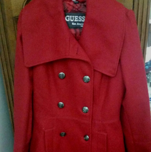 RED GUESS COAT 75% OFF- Original Price Is $275