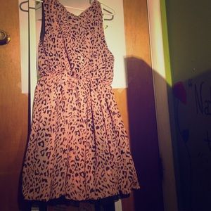 Pink leopard print dress
