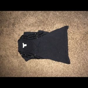 White House black market black beaded shirt