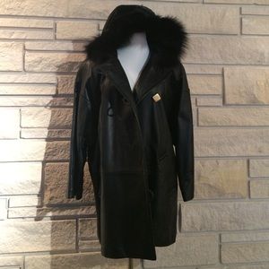 Vintage LNR Leather Hooded Jacket