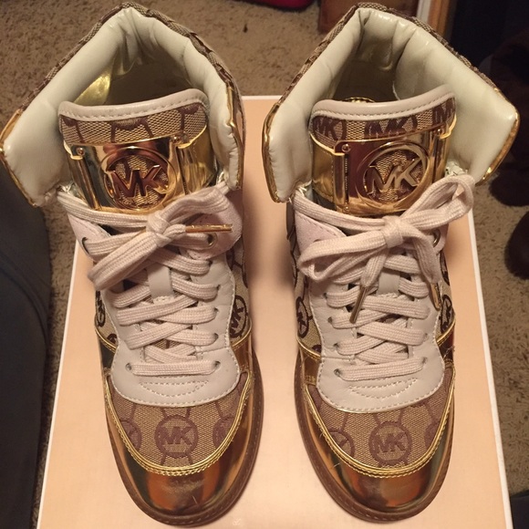 REDUCED Michael Kors Monogram sneaker wedge