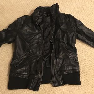 Black leather jacket