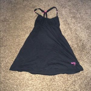 Roxy black strap dress with pink accents