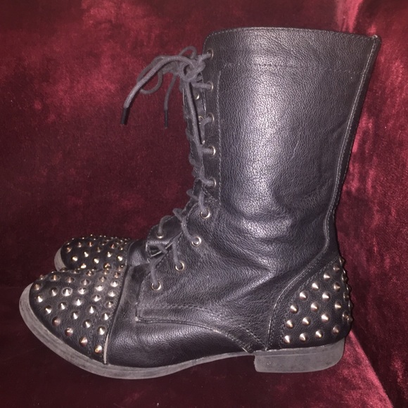 Heel and toe studded boots