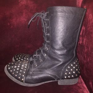Heel and toe studded boots