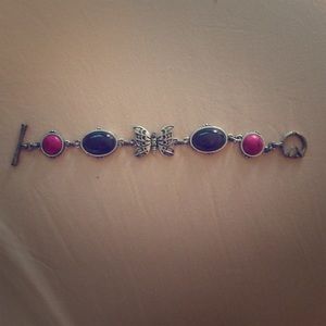 Lucky brand butterfly peace sign clasp bracelet