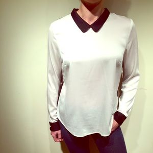 Black & White Color Blocked Ann Taylor Blouse