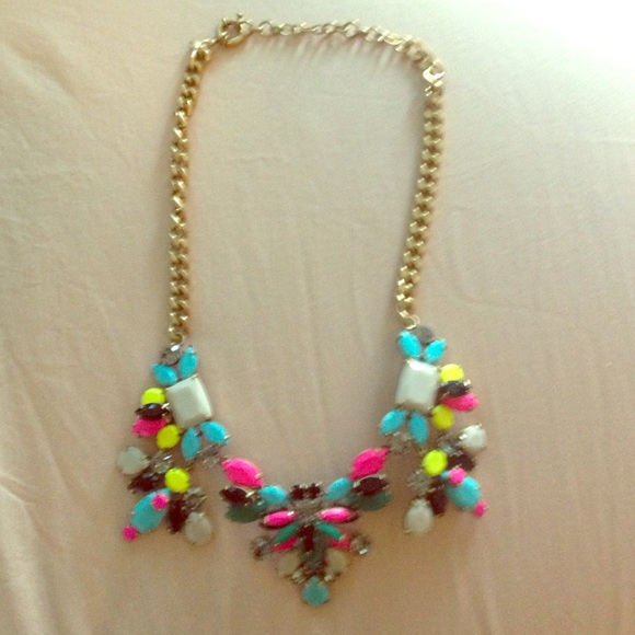 J.Crew neon statement necklace