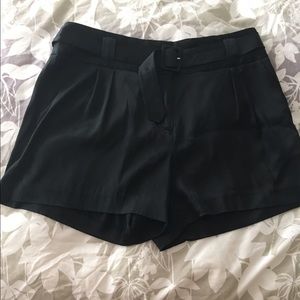 Satin shorts with belt.