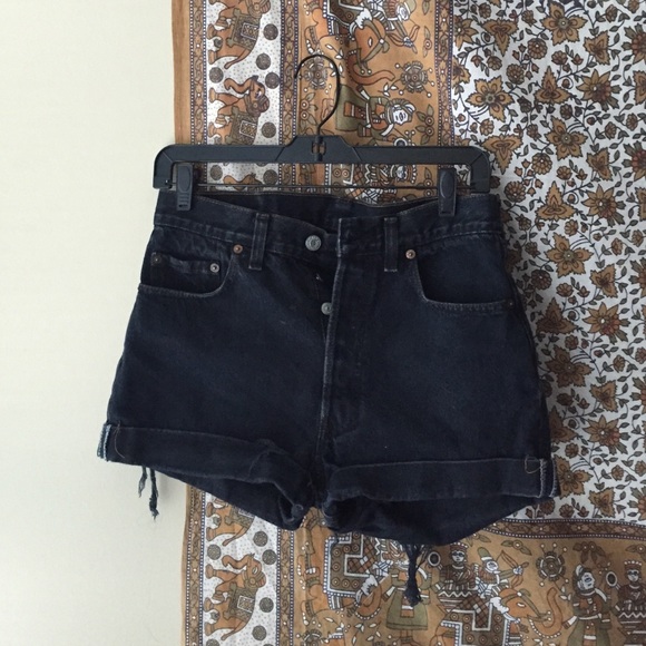 Black Levi high waisted shorts