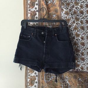Black Levi high waisted shorts