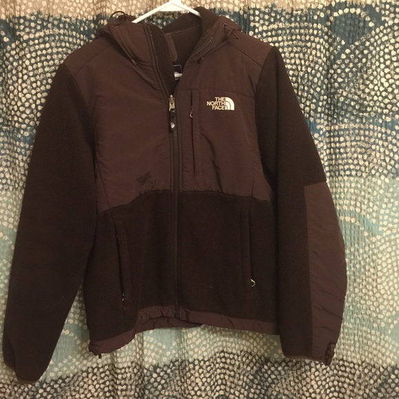 North Face brown Denali with hood