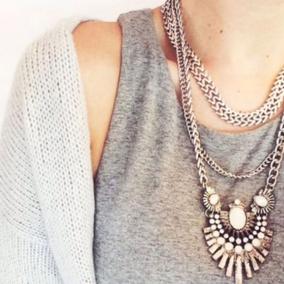 NWT Art Deco Style Statement Necklace - Picture 2 of 4