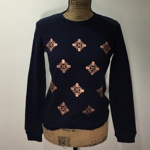 GAP Snowflake Metallic Printed Sweatshirt XSMALL