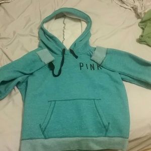 Light blue Victorias Secret Pink pullover hoodie