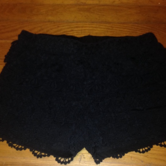 Black lace shorts