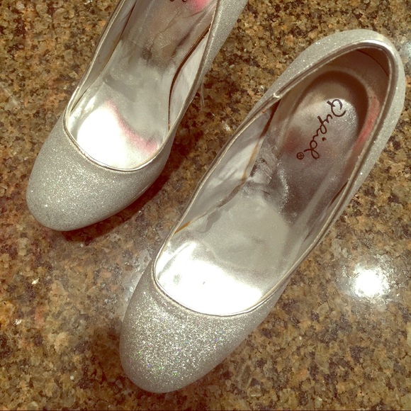 Silver high heels