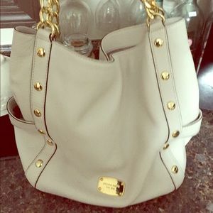 Michael Kors Vanilla Delancy large shoulder tote