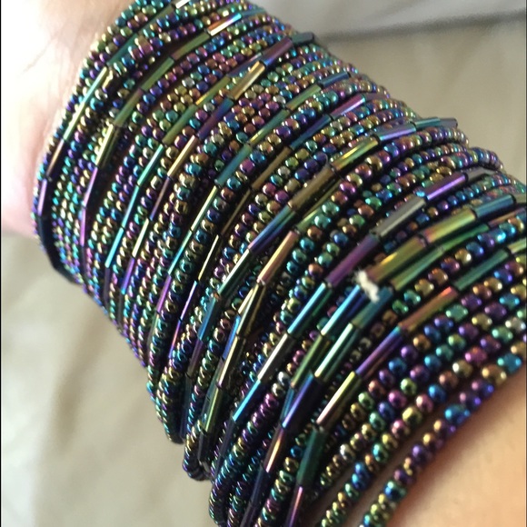 Set of 2 stretchy beaded bracelets - Picture 3 of 4