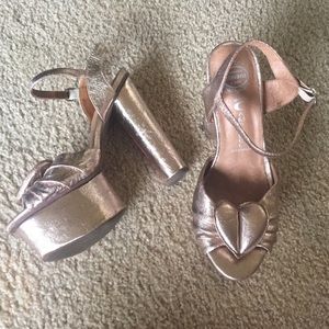 Jeffrey Campbell Rose Gold Platform Heels