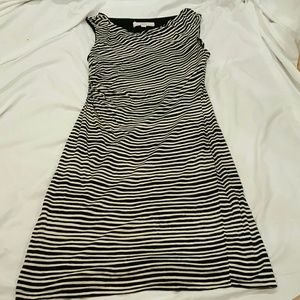 Black and White Striped Sleeveless Dress