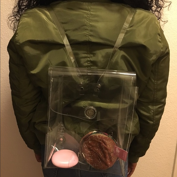 ❗️❗️ SOLD ❗️❗️American Apparel Clear Backpack - Picture 4 of 4