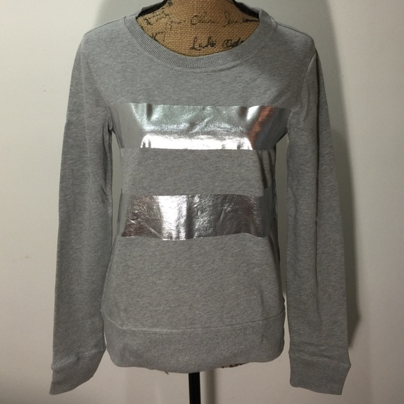 GAP Metallic Stripe Gray Silver MEDIUM