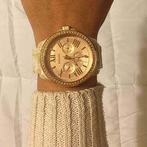Fossil Watch with Rose Gold