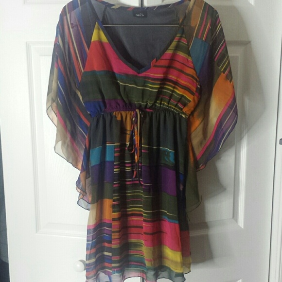 Flirty colorful midi dress