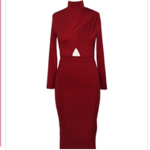 Cutout red midi dress