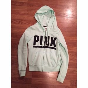 VS Pink Mint Zip Up Hoodie