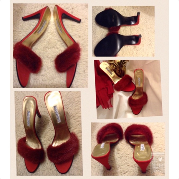 ✂️$✂️NEW NELLO NEMBRO Mink & Satin Heels - Picture 3 of 4