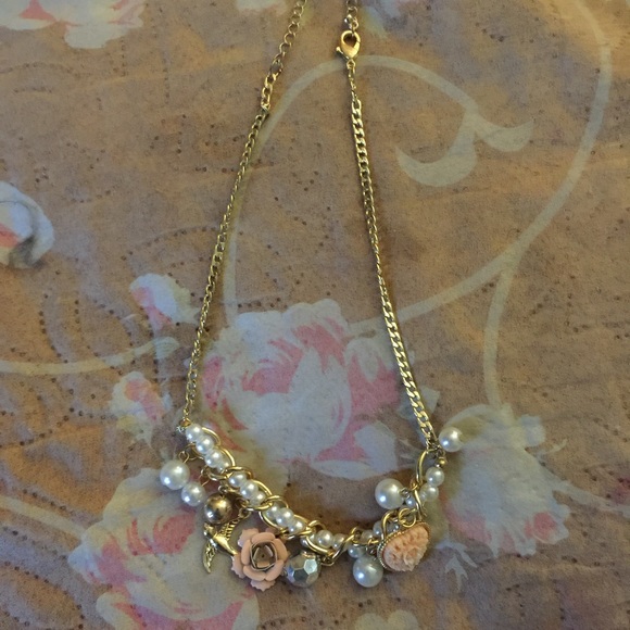 Gold & pink necklace