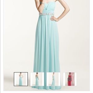 David's Bridal Blue Bridesmaid/formal Dress