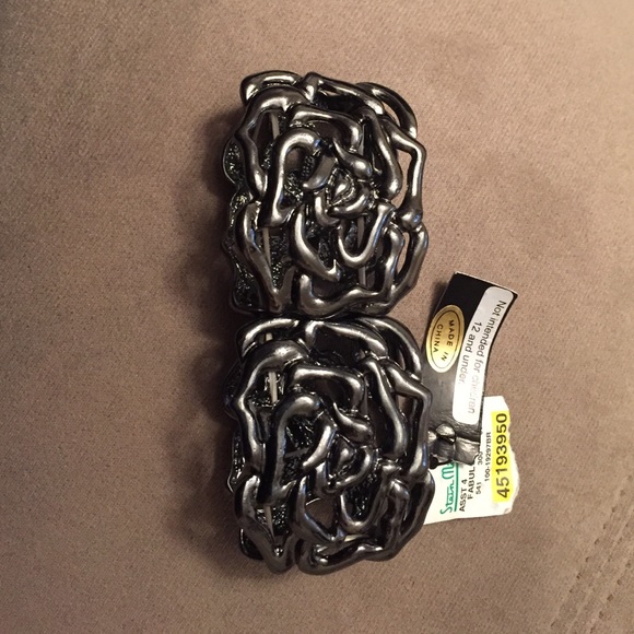 Silver Metallic Rose Bracelet