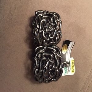 Silver Metallic Rose Bracelet