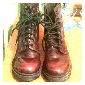 Burgundy combat boots