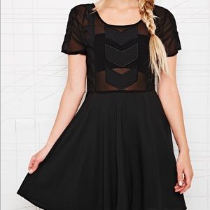 MINKPINK Sheer Top Fit Flair Dress