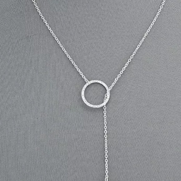 Infinity Pave Circle Tree Lariat Necklace - Picture 2 of 4