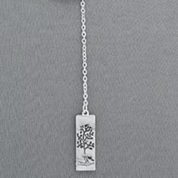 Infinity Pave Circle Tree Lariat Necklace - Picture 3 of 4