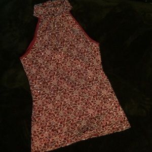 Red Sparkly Cocktail Top